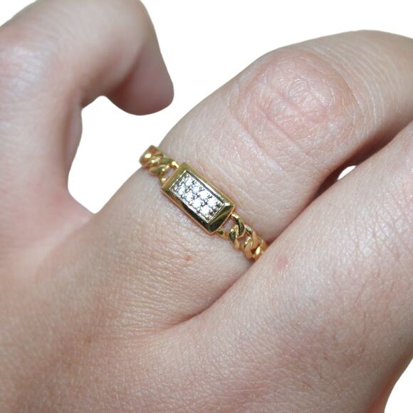 14k Solid Gold Stacking Chain Ring 1.37 Grams Size 8.5 - Picture 9 of 11